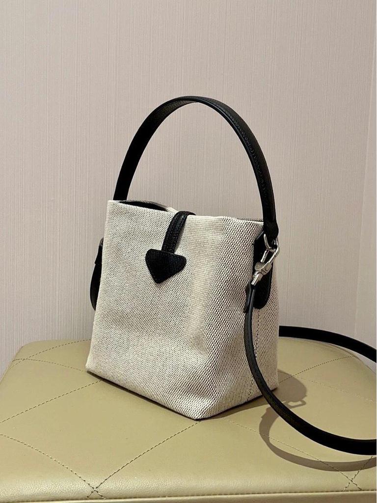 Dragon Xiang Bamboo Joint Mini Crossbody Tote – Women's Canvas Lunch Box Handbag