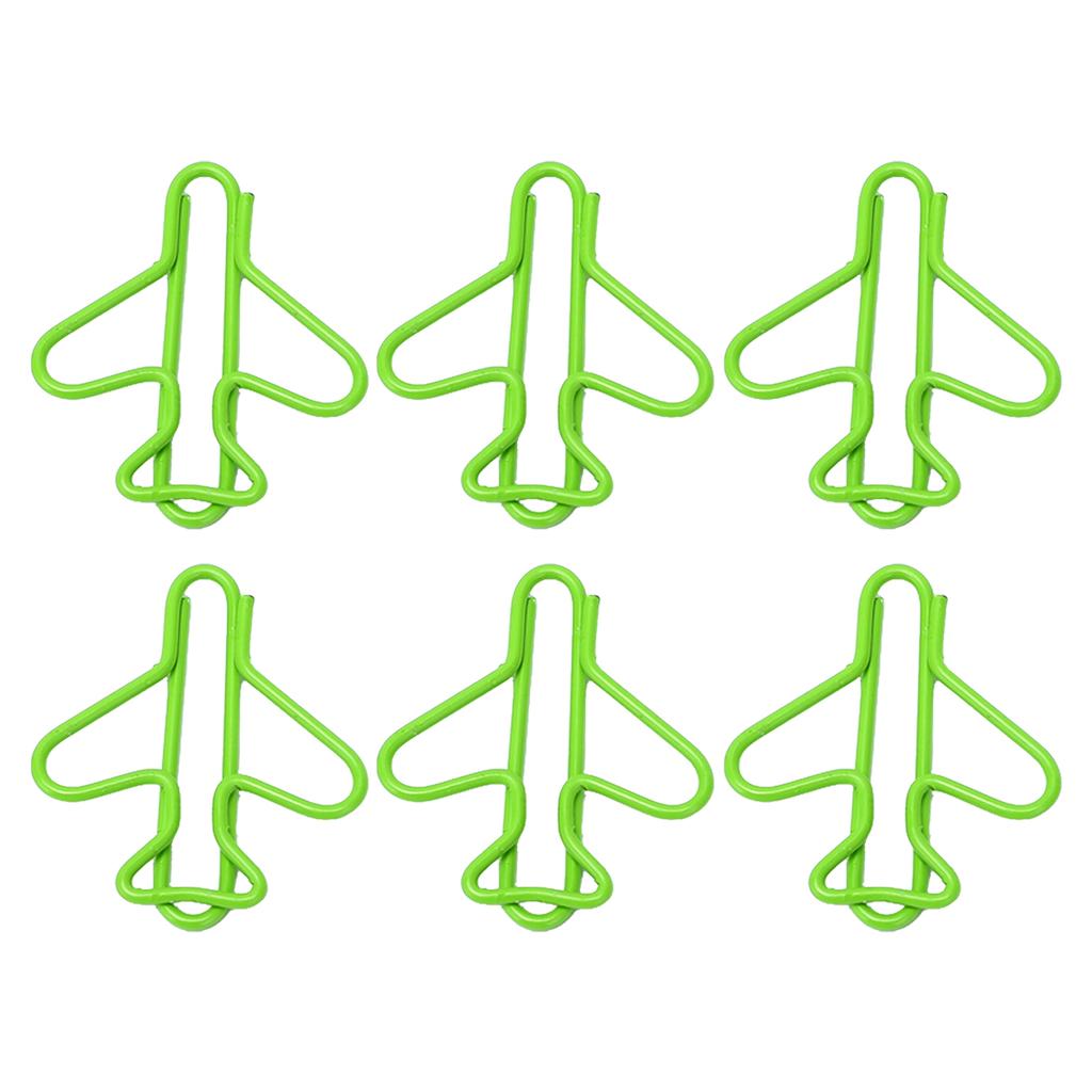 100Pcs Cute Paper Clips Plane Shape Design Covered Wire Bright Color   Paperclips for Scrapbook Card Papercraft
