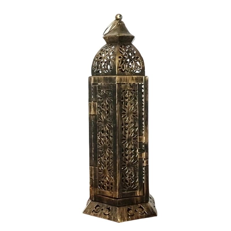 Retro Iron Candle Stand with Accessible Front Enhancing Holiday Celebration and Living Room Ornament Candle Stand