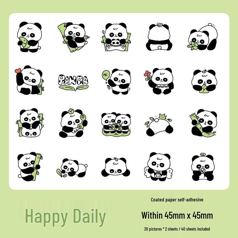Cute Panda Series Sticker Pack: Adorable Animals for Journals & DIY Crafts