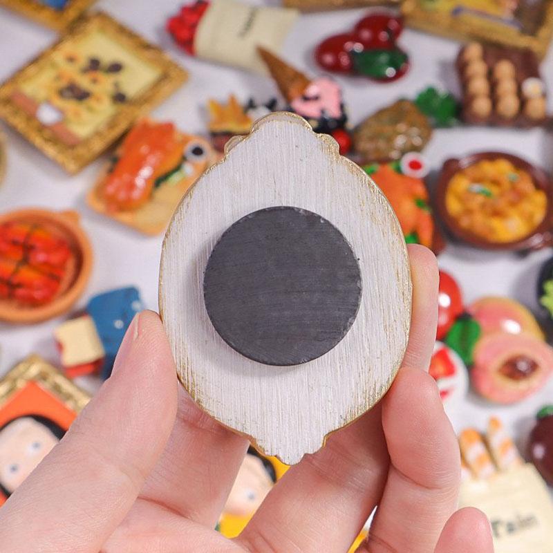 3D Picture Frame Fridge Magnet Cartoon Breakfast Food Magnetic Fridge Magnet Home Decor Magnetic Decoration Small Ornaments
