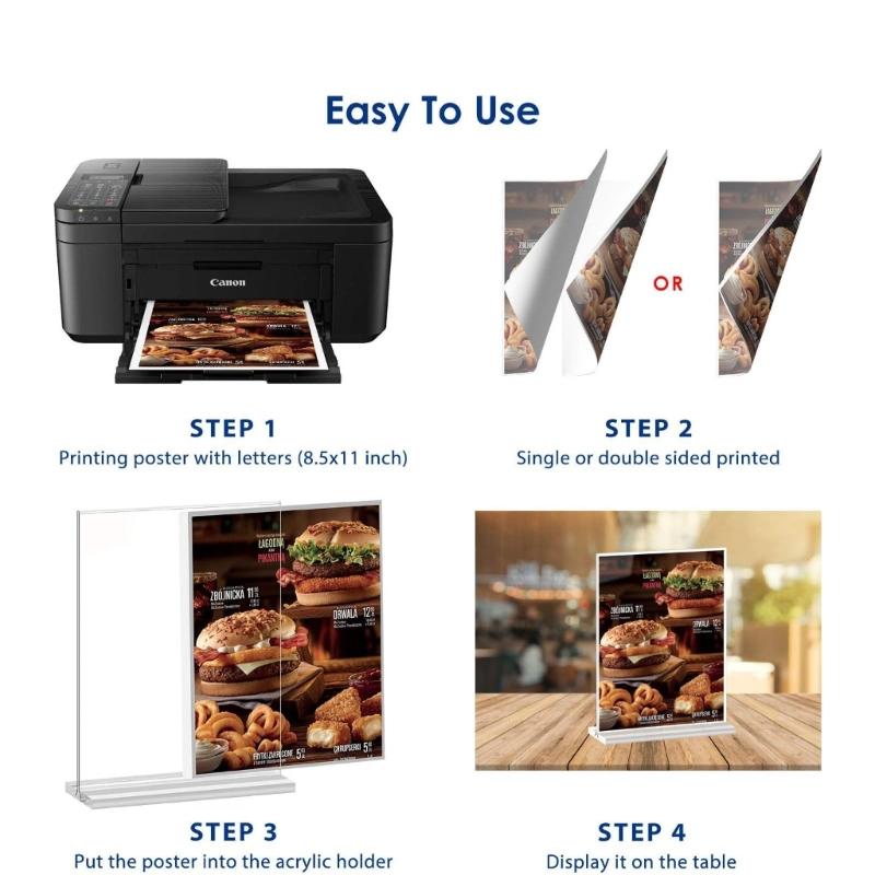 Acryl Aufsteller L-Form Posterständer Doppelseitig Klare Acryl Schilderhalter für Büro Geschäft Restaurant Hotel