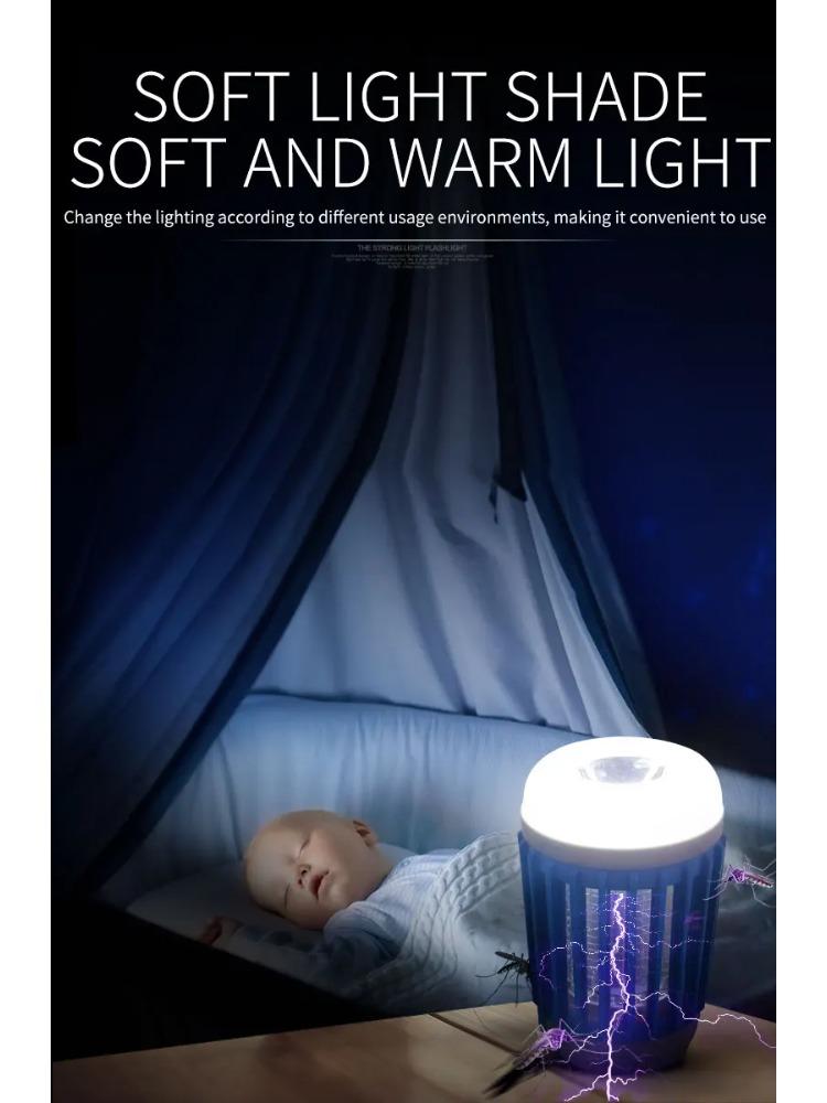 Electric Mosquito Killer Lamp UV Light Bug Zapper Trap Solar Charging Rechargeable Summer Fly Swatter Insect Killer Light