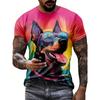 3D Print Men's German Shepherd Graphic T-Shirt Casual Short Sleeve Crew Neck