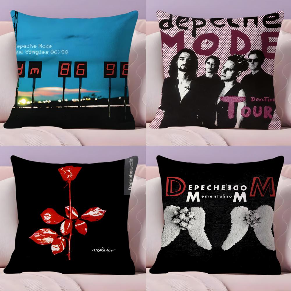 Rocková Kapela D-Depeche Mode Povlak na Polštář Plyšová Látka Měkký Oboustranně Tištěný Pohovka Teplý Zimní Domácí Dárek Potah na Polštář