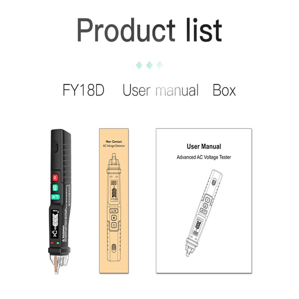 Portable AC Voltage Tester FY18D Voltage Detector LCD Display Voltmeter Pen Type Electric Tester Null Live Wire Checking