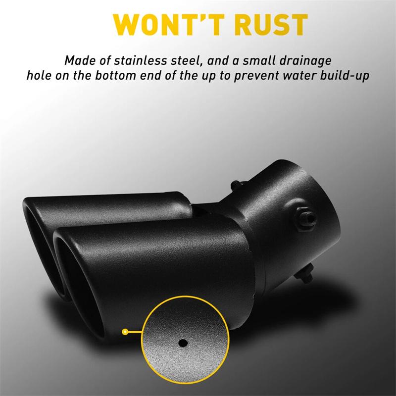 1 szt. 63 mm Uniwersalny Samochodowy Podwójny Wylotowy Układ Wydechowy Stal Nierdzewna Czarna Końcówka Wydechu Tłumik Końcówki Rury Podwójna Rura Końcówki Akcesoria Samochodowe