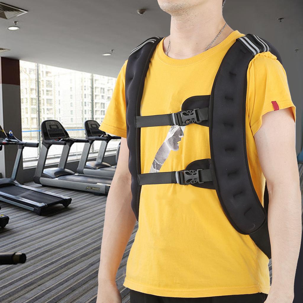 Weighted Vest, Buckle Body Weight Training Vest with Reflective Strips, Training Equipment for Fitness and Weight Loss