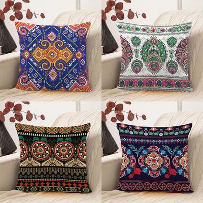 Bohemian Ethnic Style Pillow Colorful Retro Geometric Print Pillow Famous Hotel Inn Sofa Square Pillow