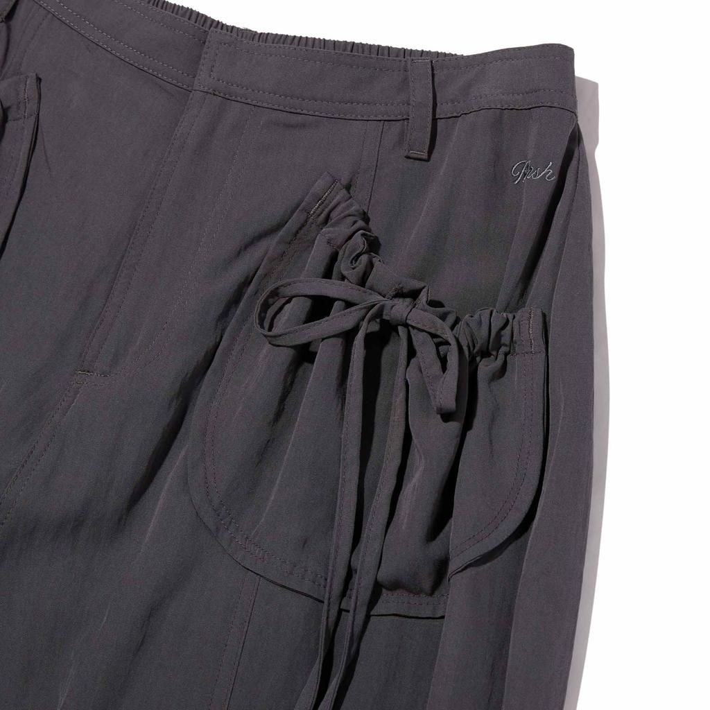 KIRSH Ribbon Pocket Woven Cargo Pants [Grey]
