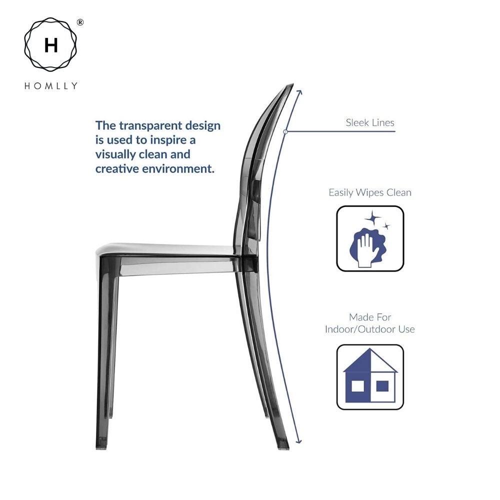 Homlly Chair Modern Acrylic Stacking Kitchen Dining Room Chair
