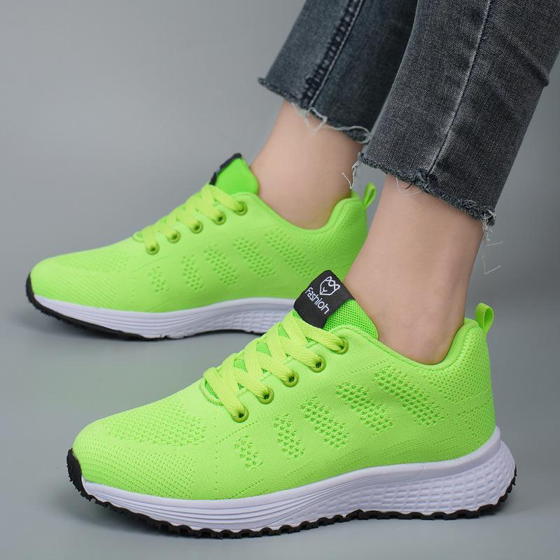 Chaussures de Running Toile Maille Fly-knit Grande Taille Femme 2025 - Semelle Plate pour Printemps et Automne