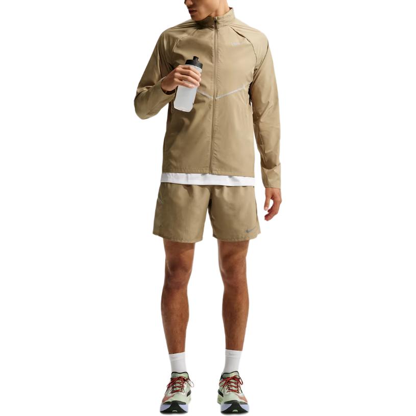 Nike MILER Running Jackets Men's Hazelnut Hooded Non Detachable Modera