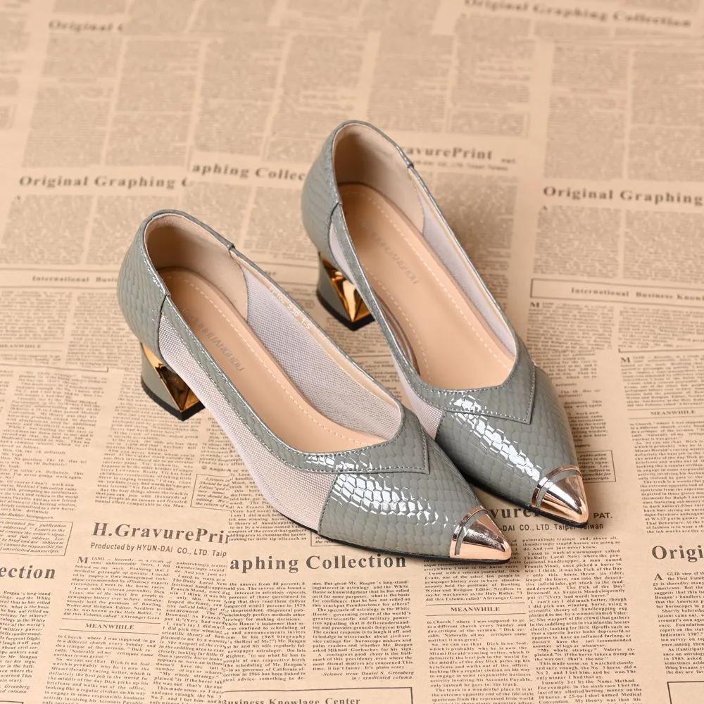  sapatos femininas women fashion elegant comfort spring slip on square heel shoes lady casual summer work pumps ab682