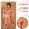 Sexy lingerie sexy Japanese retro print kimono waist hollow female passion uniform seduction nightdress