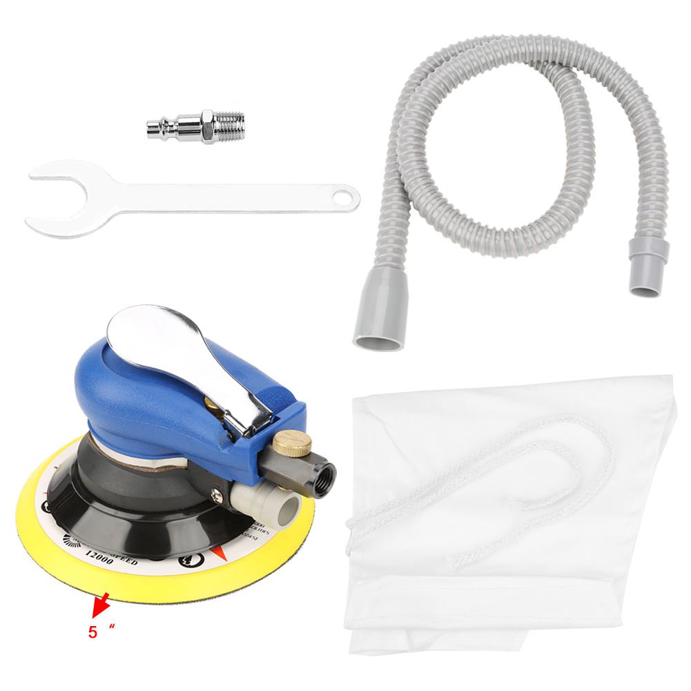 5in Round Sander Vacuum Cleaner Pneumatic Polishing Machine Vacuum Pipe Storage Bag