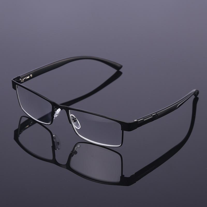 Neue Mode Metall Lesebrille für Herren Ultraleicht Harzlinse Presbyopie Brille +1,0~+4,0 Business Klassisch