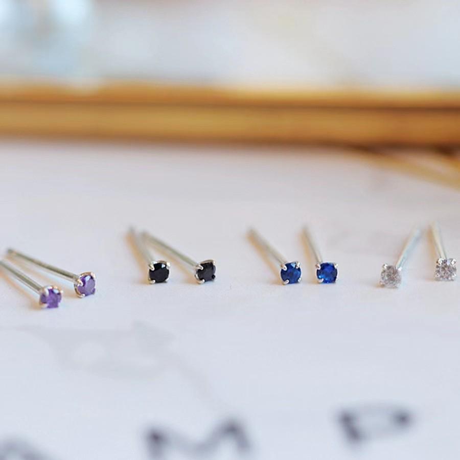 Beixi Silver 2.5mm Mini Zircon Women's Candy Color Stud Earrings - Elegant, Simple, and Comfortable for Summer