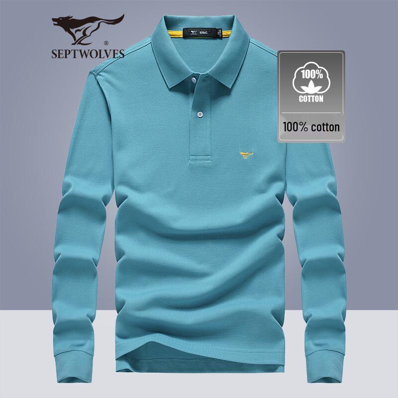 

Мужская хлопковая футболка-поло с длинным рукавом Seven Wolves EU 39