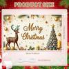 Seasonal Banner Candles Display Festive Decoration Holiday Banner Snow Effect Reindeer Decoration For Holiday Event Seasonal