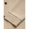 Men's Small Checkered Jacquard Knit Button Pocket Jacket, Spring and Autumn Warm Business Style Top