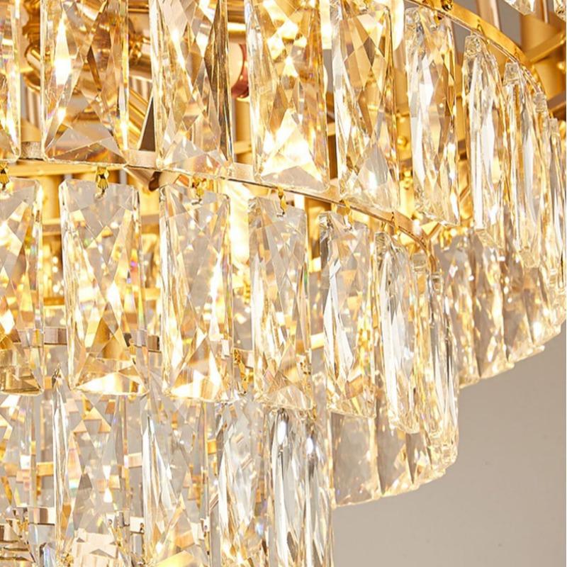 Moderne Soverom Stue Spisestue Belysning Luksuriøse Krystall Pendellamper Gull Taklysekrone Innendørs Dekorasjoner LED Armatur