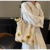New Sunflower Straw Bag Women's Hand-woven Lazy Wind Leisure Vacation Shoulder Bag Large Capacity Commuting