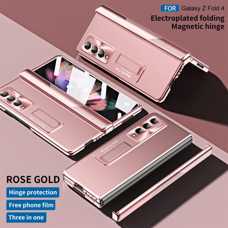 Magnetic Hinge Case Galaxy Z Fold4 Fold3 Shockproof Full Protection With Electroplated Lens Film