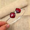 Red Garnet Natural Gemstone Jewelry  Handmade  Bracelet  925 Solid Sterling Silver Gift For Her