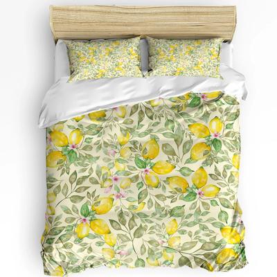 Watercolor Lemon Fruit Bedding Set 3pcs Boys Girls Duvet Cover Pillowcase Kids Adult Quilt Cover Double Bed Set Home Textile