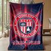 Stoke City FC Coperta in Flanella con Nome Personalizzato Logo Calcio Coperta in Pile Personalizzata Regalo Speciale per Divano Camera da Letto Casa