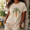 Vintage Botanical Carrot Tee: Antique Illustration Organic Cotton Shirt