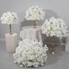 Cuatomized Size Artificial White Rose cherry blossom Large Flower Ball Table Centerpieces Wedding Decor Road Lead Flower Ball