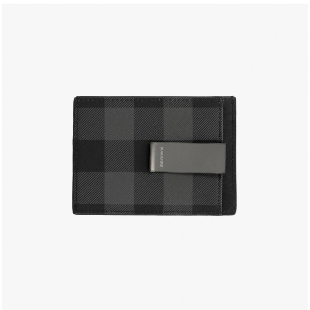 Burberry Portfel na karty z klipsem na banknoty w kratę vintage 8070202 A1208