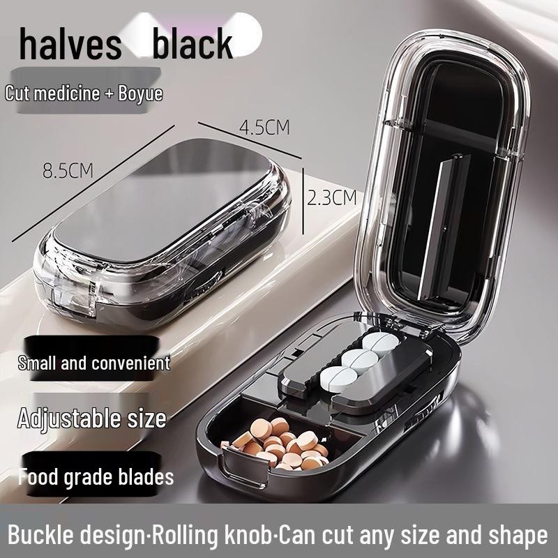 Portable Travel Pill Cutter: Splits Pills Into Halves or Quarters
