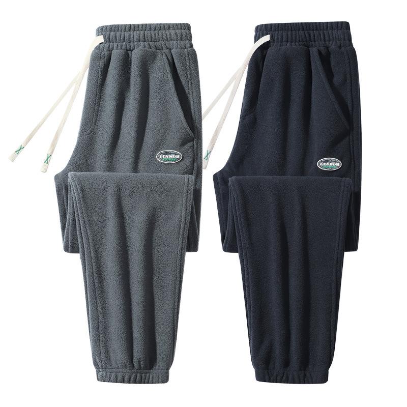Pantalon de survêtement polaire en velours épais, décontracté, ample, sport, grande taille, pour hommes