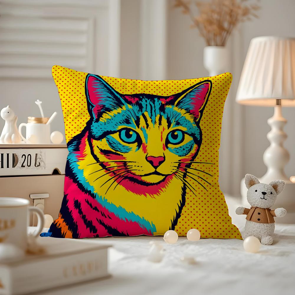 AAndy WWarhol Art Cushion Cover Antidustmite Pillowcase Invisible Zipper Silky Short Plush Sofa Cushion Cover