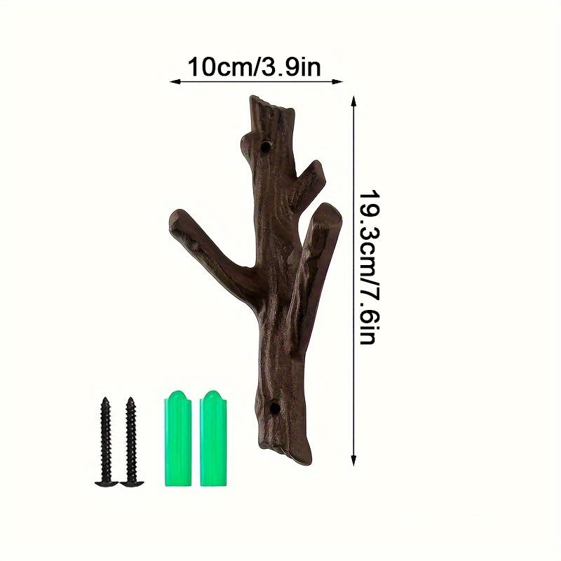 1PC Decor Artistic Branch Rustic Coat Rack Heavy-Duty American Multi-Functional Vintage Sturdy Wall-Mounted Space-Saving 19.3x10cm