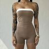 Nude Feeling Anti-slip Bandeau Jumpsuit with Chest Pad for Fitness, Yoga, and Running