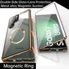 Case for Samsung Galaxy S24 Ultra/ S24+/ S24 FE,with Double Sided Magnetic Tempered Glass cases,Magsafe Magnetic Adsorption Metal Bumper Cover