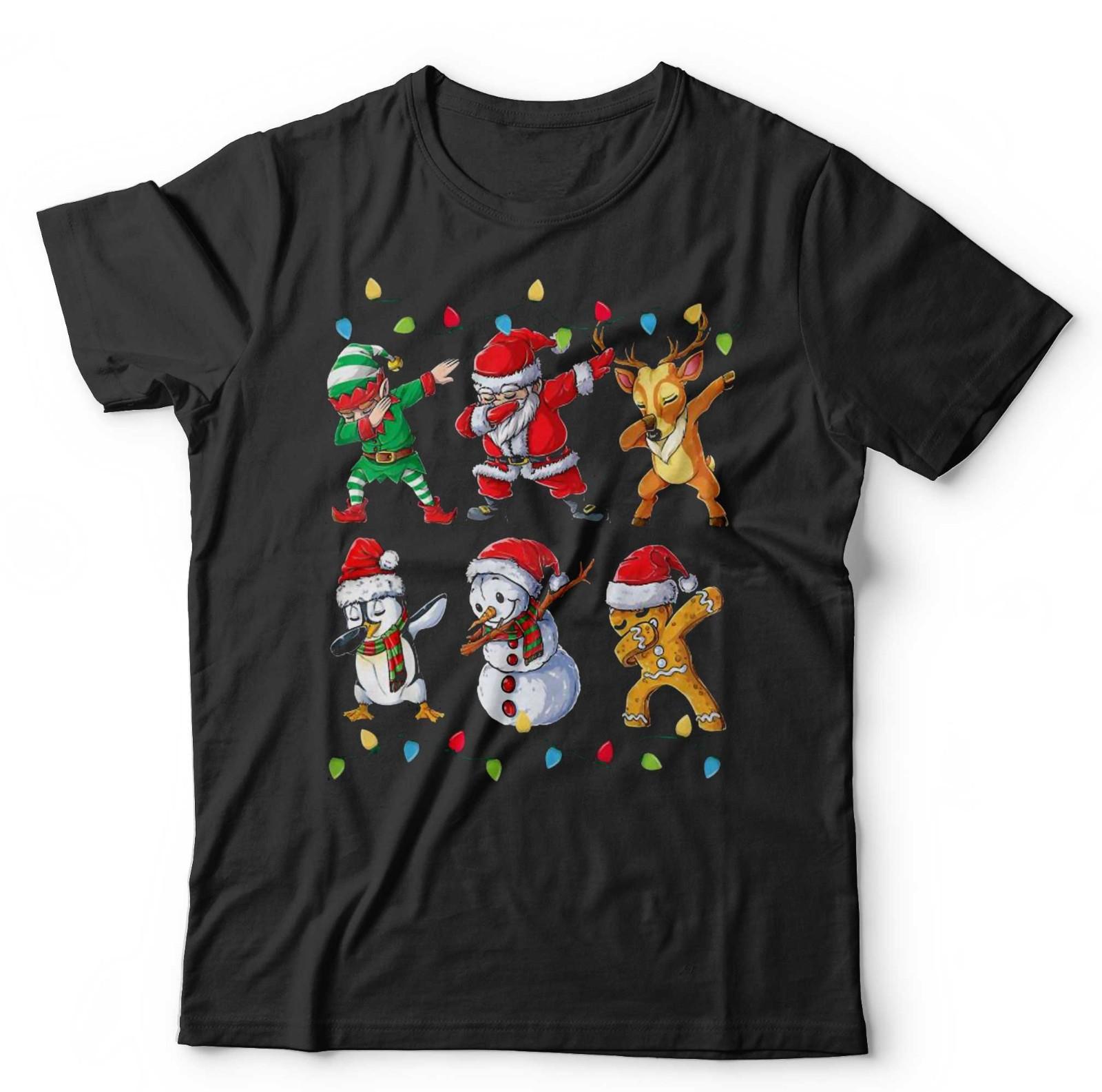 Dabbing Santa T Shirt Mens Womens Tees Top Unisex and Elf Rudolph Reindeer Snowman Penguin Funny XL