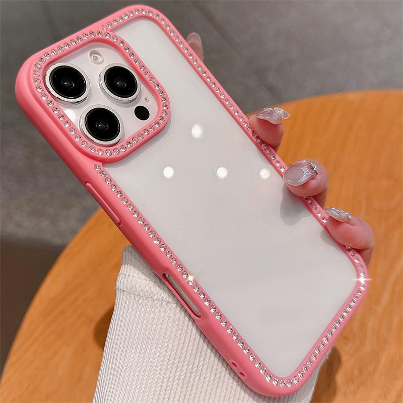 Sparkly Glitter Diamond Cases For iPhone 16 13 12 11 Pro Max Clear Rhinestones Phone Case For iPhone 15 14 Pro Max 16 Plus Cover