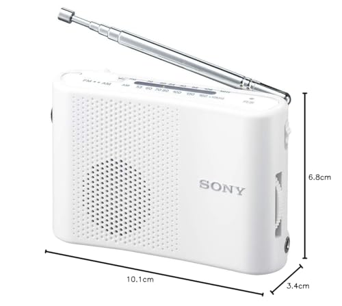 Sony FM/AM Handy Portable Radio, White, ICF-51/W