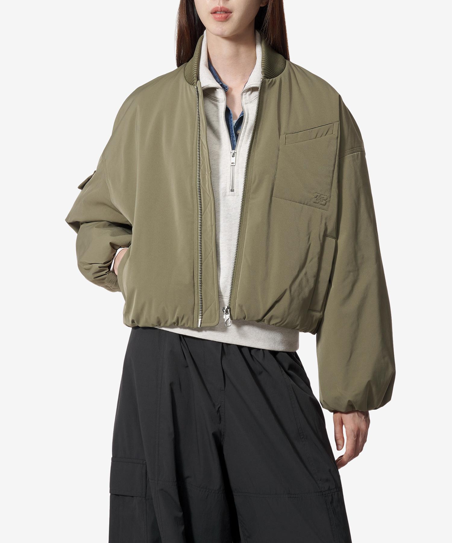 Ganni Light Twill Oversized Short Bomber