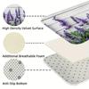 Lavender Flower Print Kitchen Rug, Non-Slip Cushioned Comfort Standing Mat, Heavy Duty Floor Carpet for Home Sink Laundry
