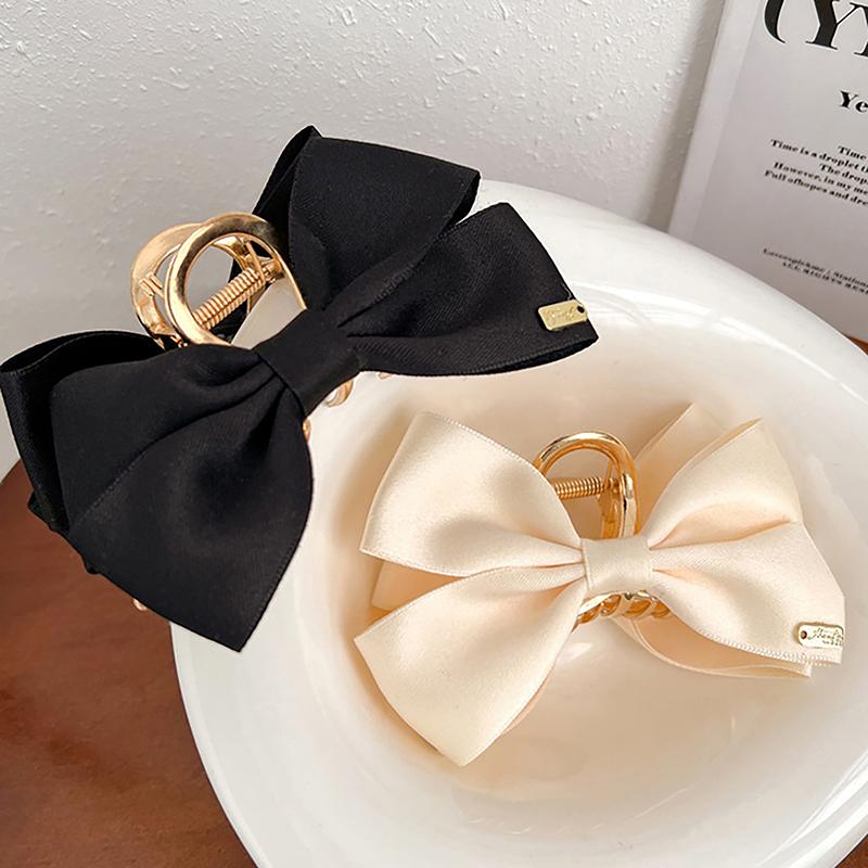 Korean Metal Bow Hair Claw Clip High Quality Simple Elegant Hair Clip Girl'S Daily Hair Accessories Gifts