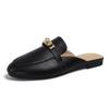 Mules da Donna in Vera Pelle con Fibbia, Punta Semiaperta, Dettagli Curati, Acquisto Obbligatorio per l'Uso Esterno