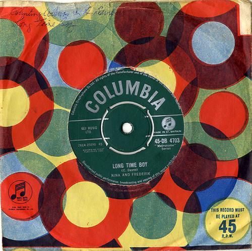 

7inch Record NINA & FREDERIK - Long Time Boy 45DB4703 Columbia 1961 UK Pop Used