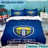 3PCS Custom Name Leeds United Crest Design Bedding Set Duvet Cover Closure Includes 1 Duvet Cover & 2 Pillowcases for All Seasons Bedroom Decor