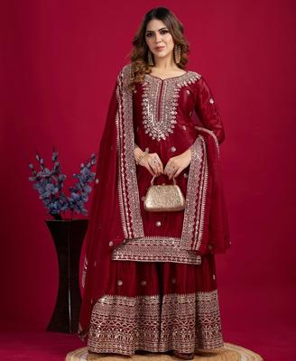 Indyjski Pakistański Bollywoodzki Strój Sharara Salwar Damski Designerski Zestaw Salwar Kameez Sukienka